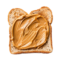 AI generated Peanut butter on bread toast Isolated on transparent background png