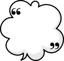 Black and white color speech bubble balloon with quotation marks, icon sticker memo keyword planner text box banner, flat png transparent element design