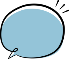 Blue color speech bubble balloon icon sticker memo keyword planner text box banner, flat png transparent element design