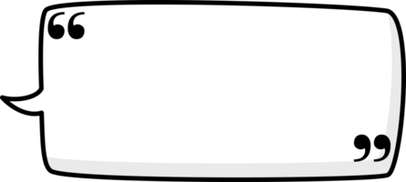 zwart en wit kleur toespraak bubbel ballon met citaat merken, icoon sticker memo trefwoord ontwerper tekst doos banier, vlak PNG transparant element ontwerp
