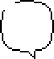 8bit retro game pixel speech bubble balloon icon sticker memo keyword planner text box banner, flat png transparent element design