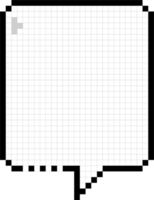 8 bits retro juego píxel habla burbuja globo icono pegatina memorándum palabra clave planificador texto caja bandera, plano png transparente elemento diseño