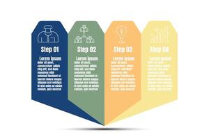 Infographic template for business information presentation. Vector geometry and icon elements. Modern workflow diagrams. Report plan 4 topics