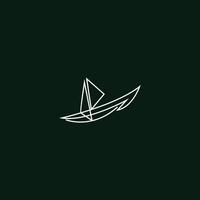 Sailboat - vector logo line concept illustration. Ship sign.