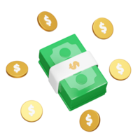 dólar icono 3d hacer ilustración png