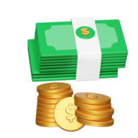 dólar icono 3d hacer ilustración png