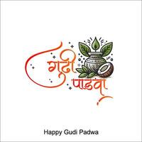 contento gudi Padwa celebracion de India. vector ilustración diseño