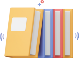 Books, 3d illustration elements of school supplies png