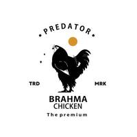 vintage retro hipster brahma chicken logo vector outline silhouette art icon