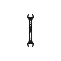 Vintage retro hipster wrench. Traditional silhouette icon carpentry tools on white background vector