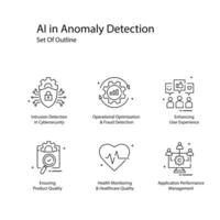 Anomaly Detection AI Vector Icons Enhancing Security Measures