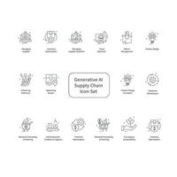 AI Supply Chain Management Vector Icon Design Set