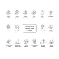 AI Supply Chain Management Vector Icon Design Set