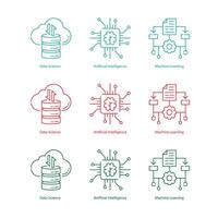 Comparing Data Science AI ML Vector Icons Essential Visual Reference