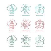 Comparing Data Science AI ML Vector Icons Essential Visual Reference