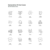 Generative AI Use Cases Vector Icon Design