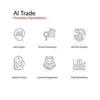 Trade Promotion AI Vector Icons Maximizing Marketing Impact