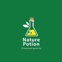 vector illustration of nature poison logo icon, chemical tube with natural healing solution