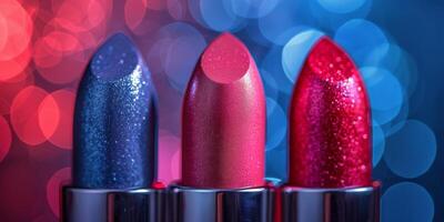 AI generated Three Lipsticks Lined Up photo