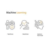 Machine Learning Graphic Icons Revolutionizing Data-Driven Solutions vector