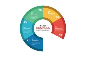 5 Step Modern Business Infographic vector