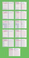 Minimalist planner 2024 pages with Blue Background templates , weekly and days organizers or office schedule list. Graphic organization paper vector set