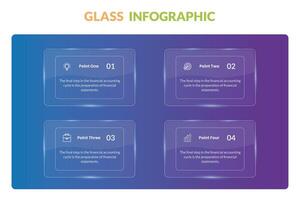 Glossy glass infographic vector template 2024 new Design