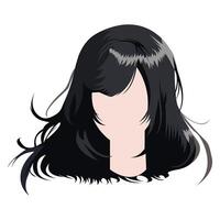 Anime girl hair isolated on white background vector illustration