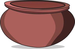 Clay pot isolated on white background realistic vector illustration