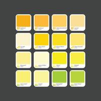 Yellow cream green rgb color combination palette with hex vector