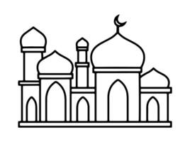 Islamic Mosque Line Art Illustration vector