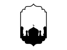 Islamic Mosque Eid Al Adha Silhouette Frame Background vector