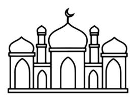 mezquita negro y blanco ilustración vector