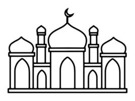 Mosque Black and white Illustration vector