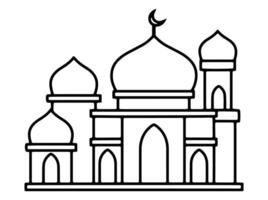 Mosque Line Art Background Illustration vector