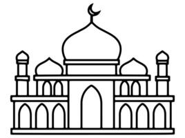 Mosque Black and white Illustration vector