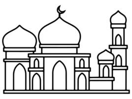 Mosque Line Art Background Illustration vector