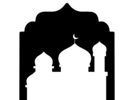 Islamic Mosque Ramadan Mubarak Silhouette Frame Background vector