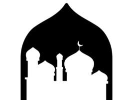 Mosque Ramadan Kareem Silhouette Frame Background vector