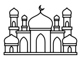 mano dibujado islámico mezquita ilustración vector