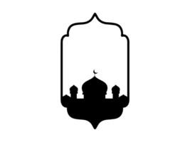 Mosque Ramadan Black and White Frame Background vector