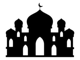 Islamic Mosque Silhouette Background on Ramadan vector