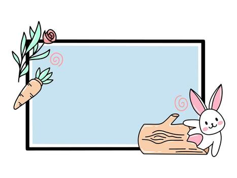 Easter Background with Frame and bunny vector