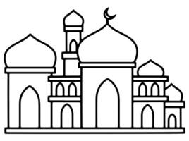 Mosque Black and white Illustration vector