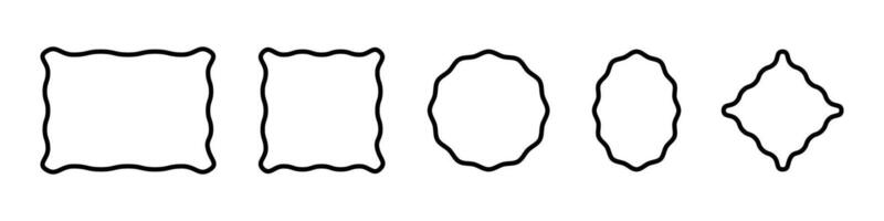 Wave frame icon set simple design vector