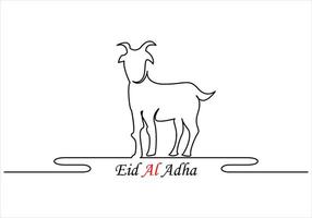 Continuous one line drawing of eid al adha out line vector art illustration