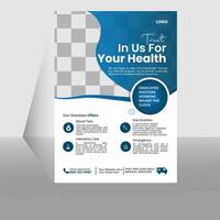 flyer template design, space for photo background vector