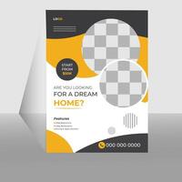 business flyer template design, space for photo background. vector