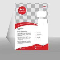 flyer template design, space for photo background vector