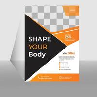 flyer template design, space for photo background. vector